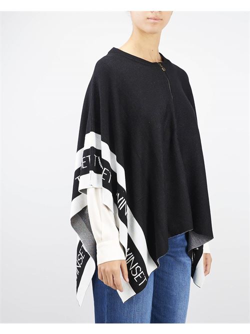 Jacquard knitted poncho with logo Twinset TWIN SET |  | TA41636